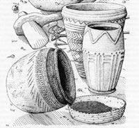 Grooved ware vessels from Spong Hill, North Elmham and Thetford. The tilted bowl is A Peterborough type, also from Spong Hill. From Hunters to First Farmers by Bruce Robinson.