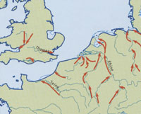 The coastline approximately 130,000 years ago. From 'London The Illustrated History', by Ross and Clark