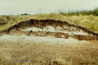 Excavated mound at Risby, dug 1975. Picture from SCC Archaeology Service