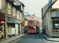 Double decker bus negotiating Brentgovel Street, 1981. Picture supplied by Wendy Rees and FaceBook.