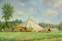 Lord John Sanger's Circus on Holywell Meadow, E Payne 1930