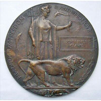 Great War memorial plaque known as Dead Man's Penny.