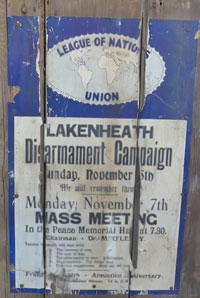 Poster for Peace by Lakenheath Branch of the League of Nations Union. Source - David Jones (Lakenheath Heritage Group)
