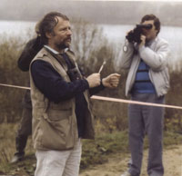 Bill Oddie opens the Lackford Wild fowl Reserve. Picture from Bernard Tickner's book.
