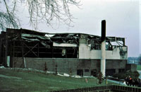 Fire at Sports Centre, Bury St Edmunds. March 1980. Pic from Facebook Old Bury St Edmunds by B J Plume