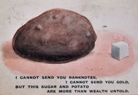Comic postcard about shortages.