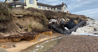 Flats at Tinkers End, THorpeness awaiting demolition. Picture from EADT.