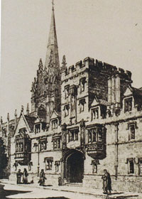 All Souls College, Oxford etching and drypoint. Picture from Hana Leaper's Catalogue