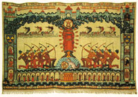 The Banner of St Edmund by Sybil Andrews. Made from 1930 to 1975.