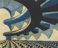 Concert Hall 1929 Sybil Andrews. Picture from Hana Leaper's Catalogue