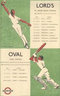 Poster for London Transport 1934, Lords Oval
