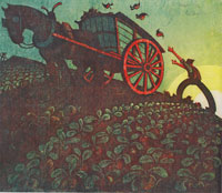 Mangolds by Sybil Andrews. 1956. Picture from Hana Leaper Catalogue