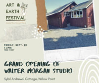 Campbell River Museum poster for Walter Morgan Arts Studio opening