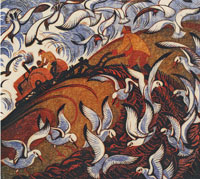 Wings 1979 by Sybil Andrews. Picture from Hana Leaper Catalogue.