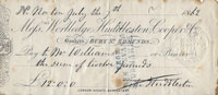 A Worlledge Bank cheque dated 1862. Picture from Martyn Taylor