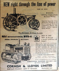 Cornish and Lloyds advertising 1955.