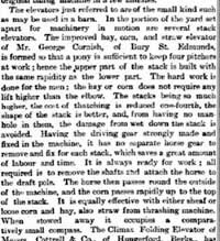 Yorkshire Post 22nd June 1891 - Cornish's horse driven Grain and straw elevators