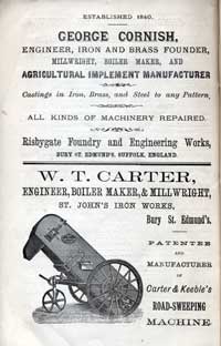 George Cornish's advert in the Jubilee History.