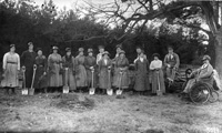 Womens Land Army ladies at Ampton Hall, 1918. Picture by Walton Burrell.