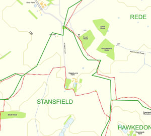 Gatesbury's is 'moved' from Stansfield to Depden.