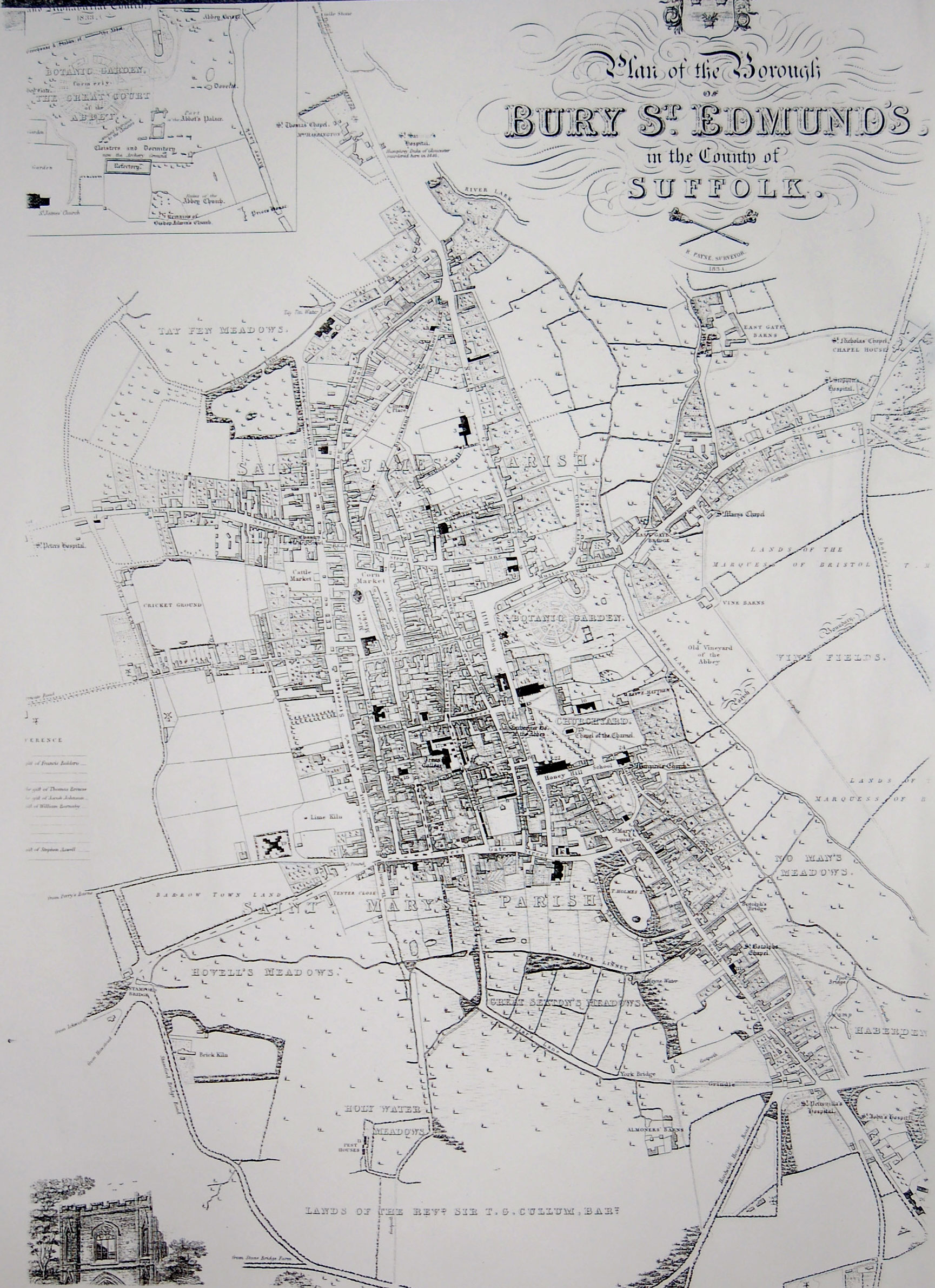 St Edmundsbury Local History Payne's Map of 1834