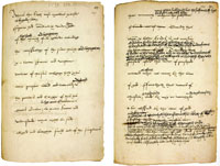 Draft of six articles amended in the King's own hand.