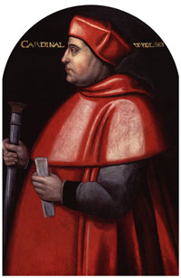 Thomas Wolsy in red Cardinal's robes