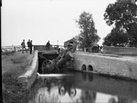 Traction engine accident at Sheepwash bridge, Fornham All Saints, 16th June, 1890. Picture from 'Lord Bristol's Amazing Steam Venture' by D E Weston.